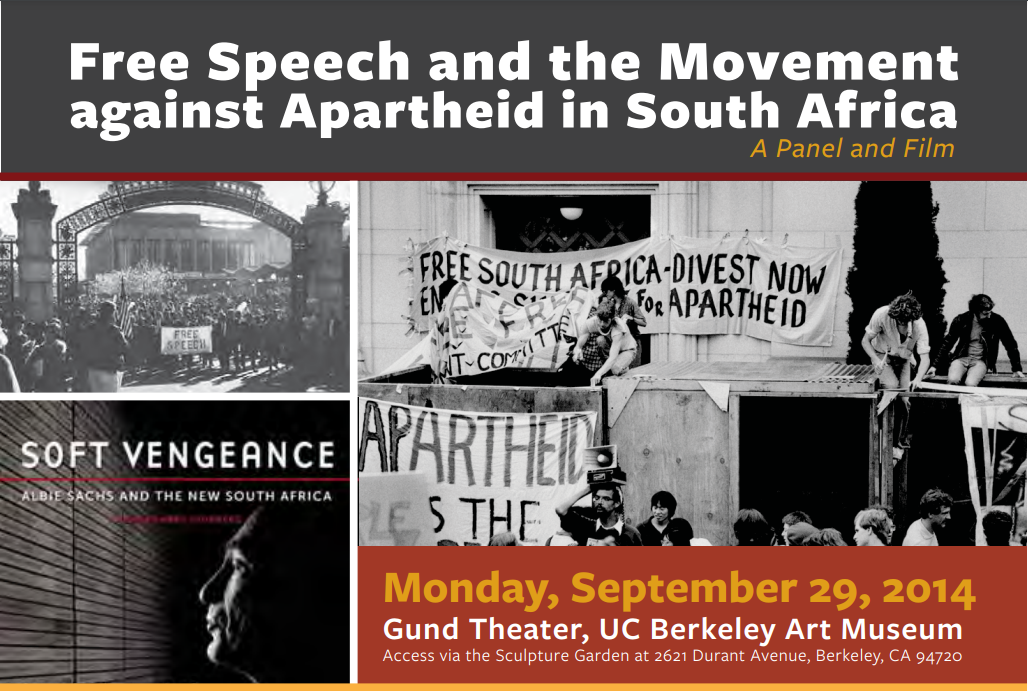 the Free Speech Movement, and South Africa Divestment Movement Flyer
