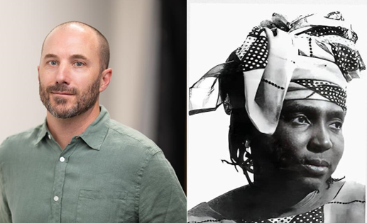 A portrait photo of Tobias Warner beside a portait photo of Mariama Bâ.