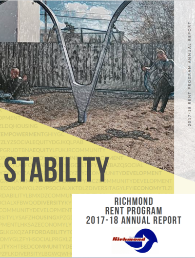 Photo of the cover of the city of Richmond's first Annual Rent Program Report for 2017-2018 