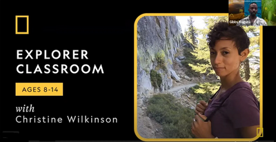 Photo of Christine Wilkinson featured on the National Geographic video series "Explorer Classroom"
